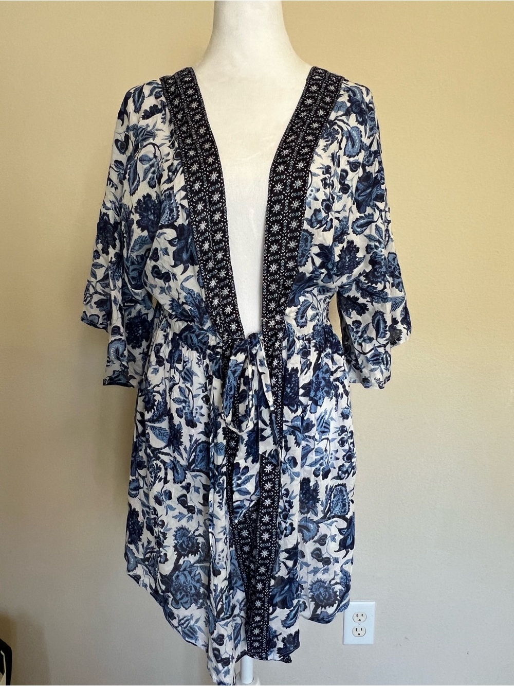 Nalini Anthropologie Originals floral print kimono-style swimsuit cover-up NWT